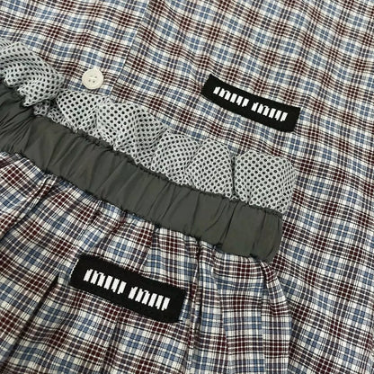 M 25 Summer new logo check preppy suit