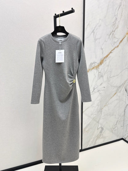 LOR 25fw Long waist-cinching dress