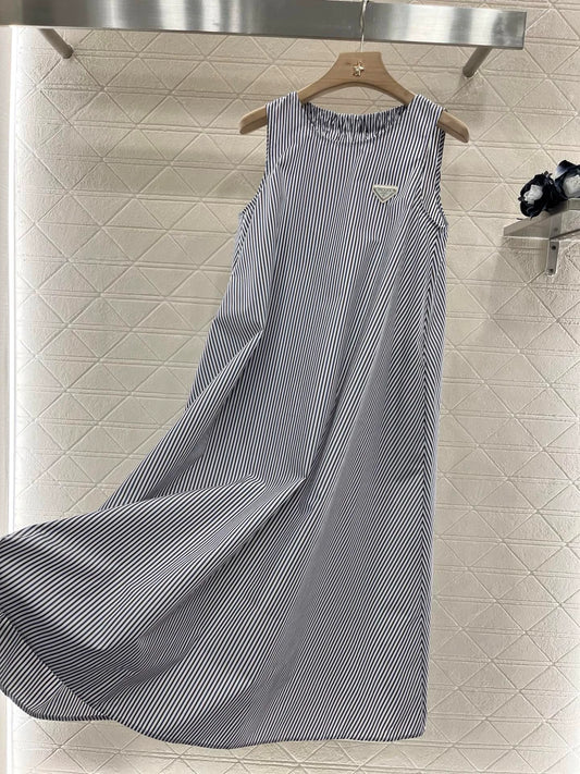 P 25 New Striped Sleeveless Dress