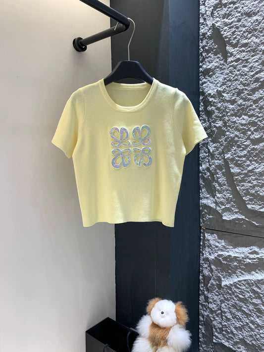 LO 25 Bright Logo Knit Short Sleeve