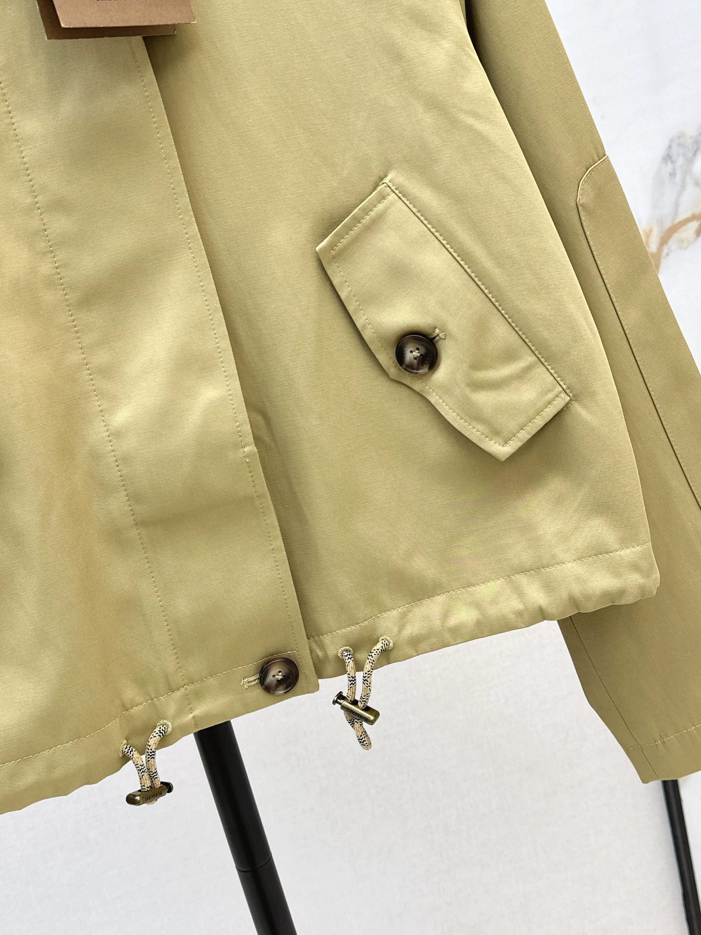 Bru 25 Classic Hooded Cropped Trench Coat