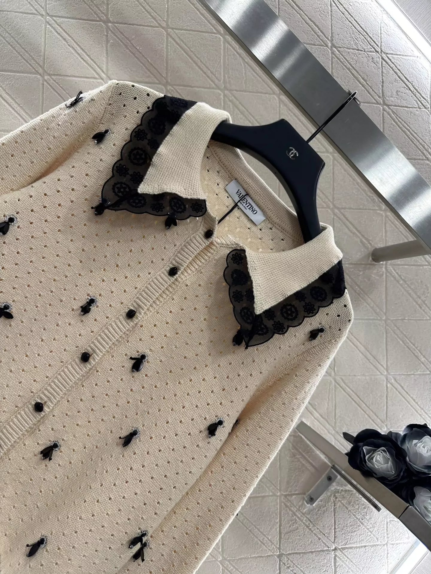 Va 25 Lapel knitted cardigan