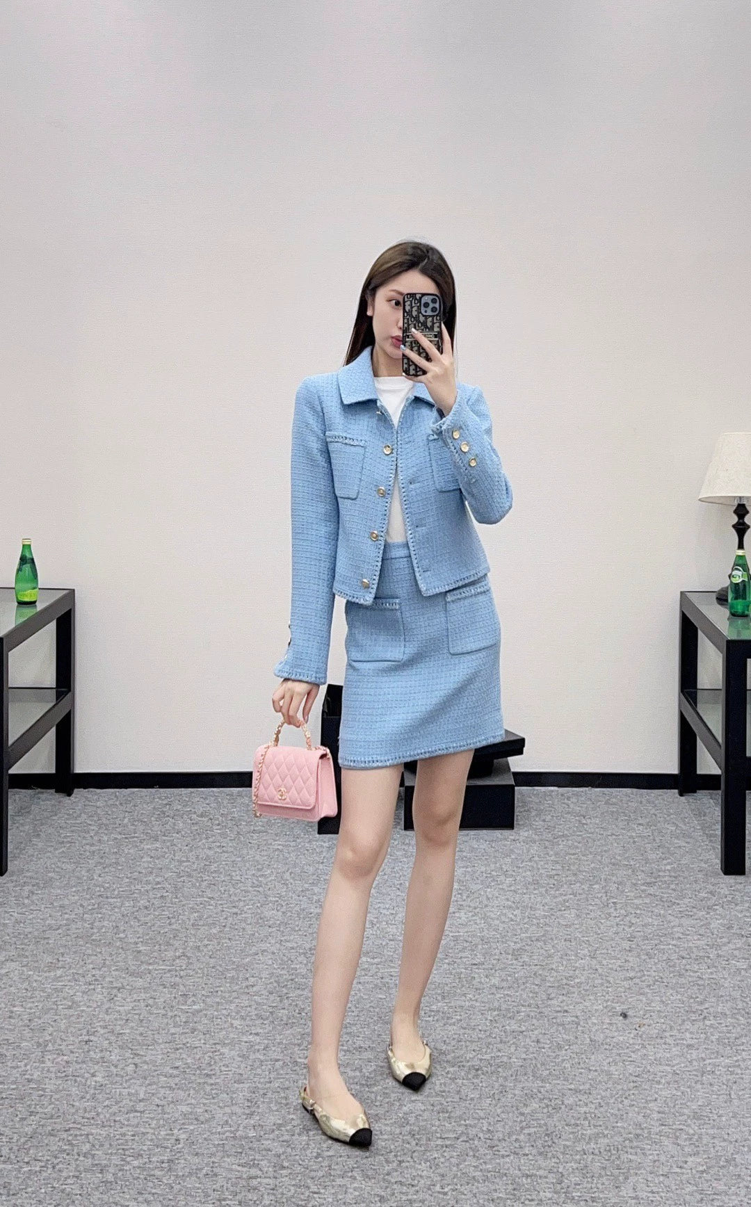 C 25 Braided hem tweed skirt and jacket set (Handmade Workshop series)