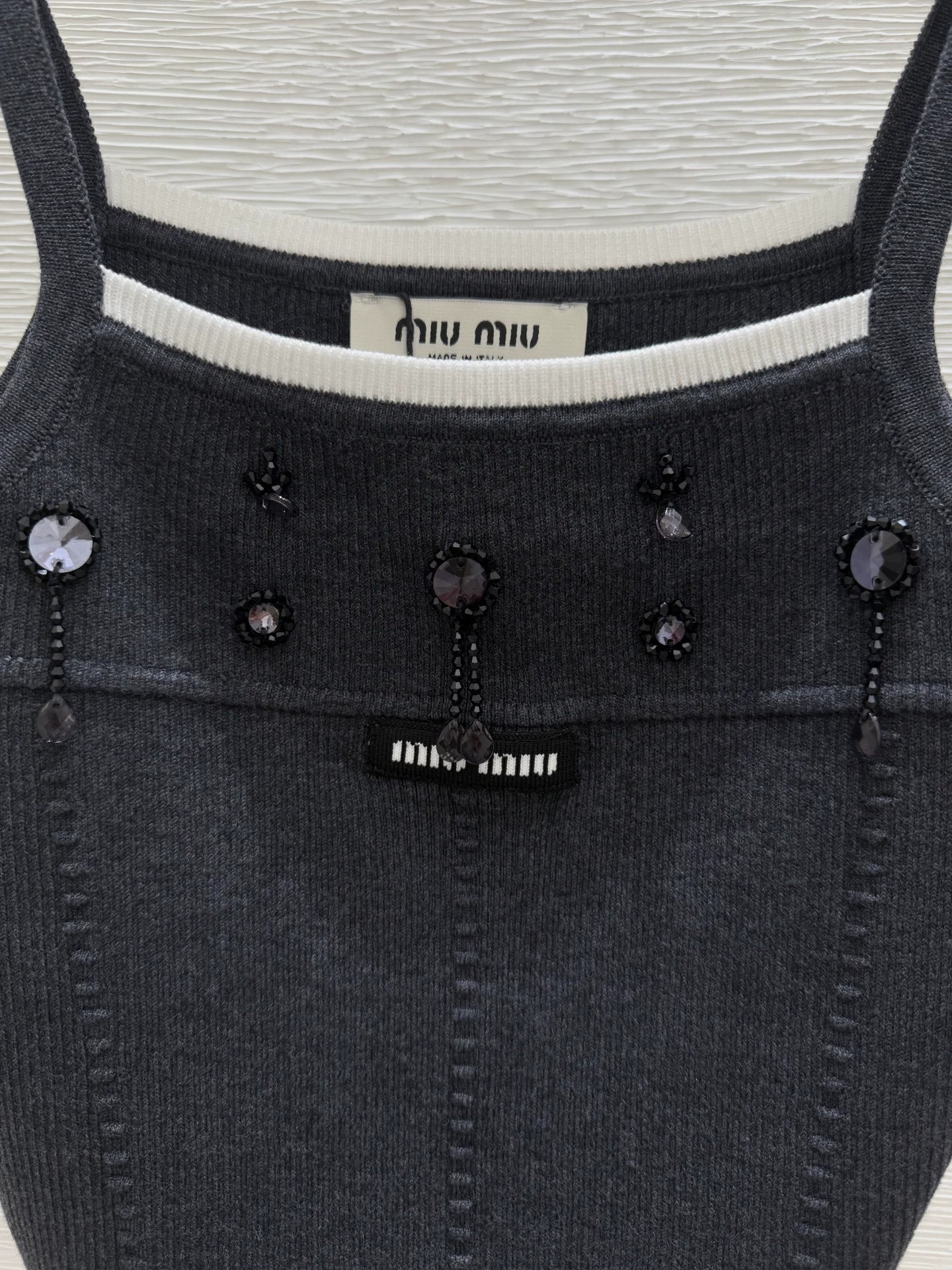 M 25 New Beaded Logo Knit Suspenders