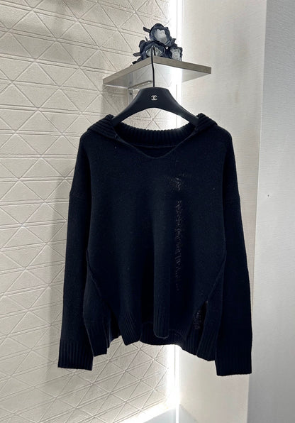 D 25 Shawl collar knitted sweater