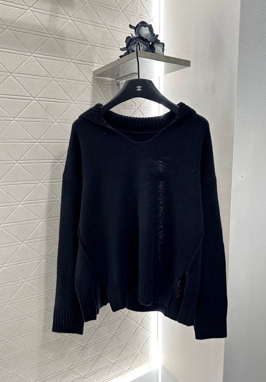 D 25 Shawl collar knitted sweater