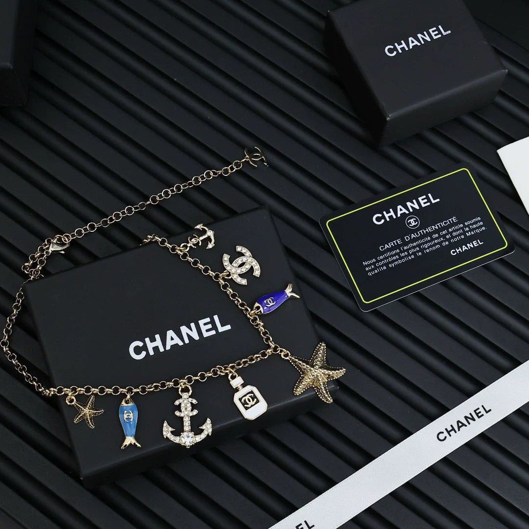 25 Summer New Ocean Series Multi-element Necklace