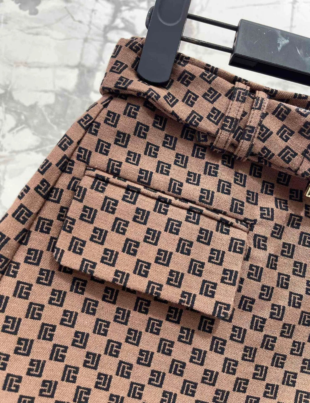 BA 25 new jacquard buckle wool skirt