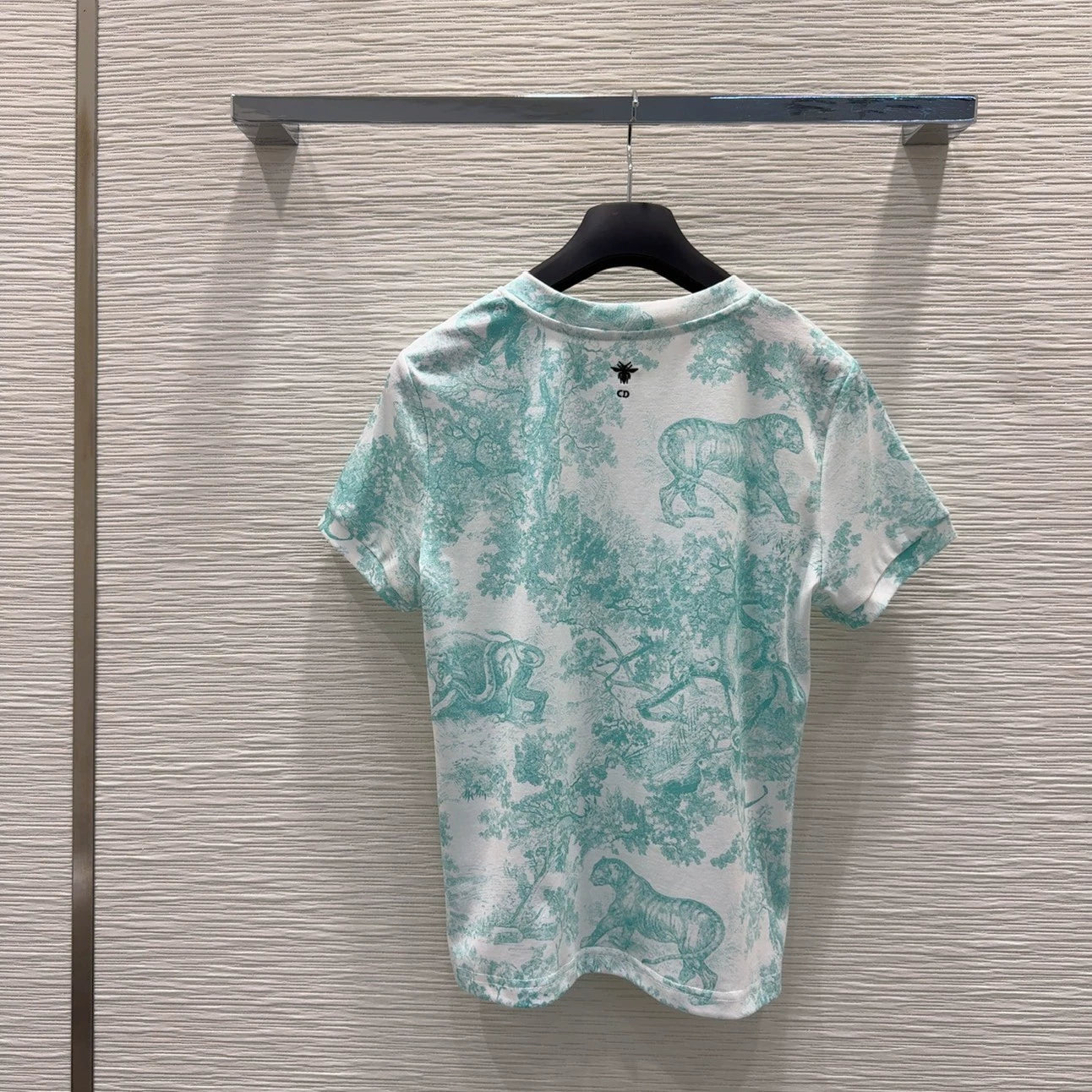 D 25 New Classic Jungle Print Short Sleeve T-Shirt(PINK GREEN)