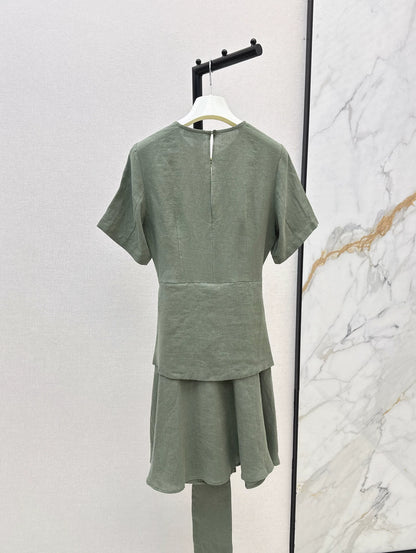 Lo 25Ss Spring/Summer French-inspired short-sleeved linen dress