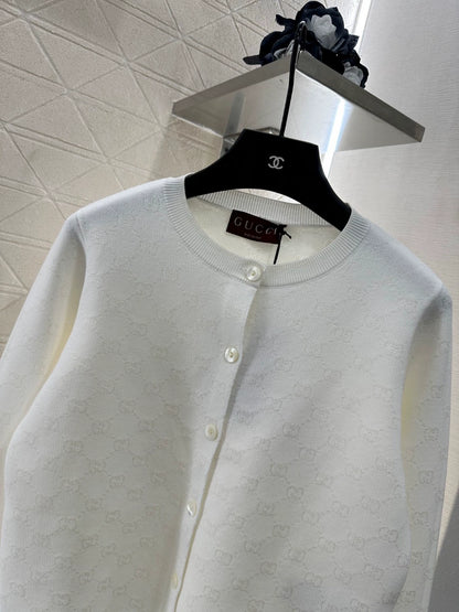 G 25 new style dark pattern logo knitted cardigan