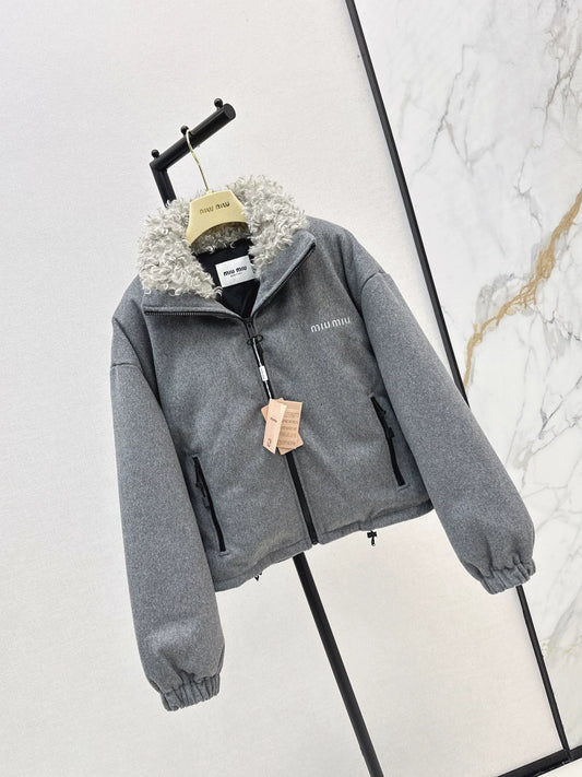 Mi 25 Lamb wool short standing collar down jacket