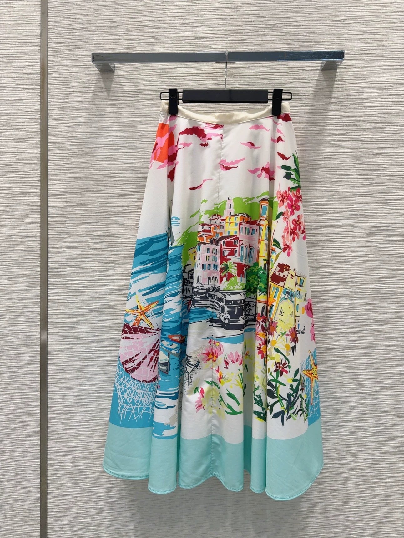 D 25 new style painted print long skirt