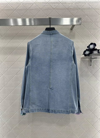 V 25 Floral beaded denim jacket
