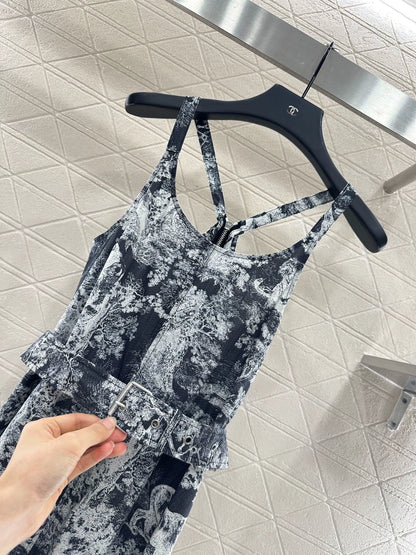 D 25 Belt-printed slip dress