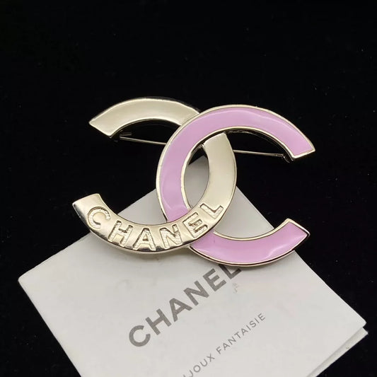 25 Summer New Pink Double C Brooch
