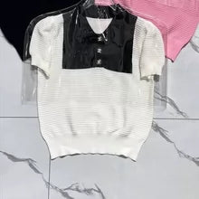 C 25 Polo Neck Women's Casual Knit Top
