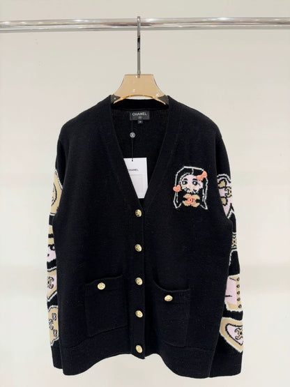 C 25 Spring/Summer New Style Girls Logo Casual Knit Cardigan