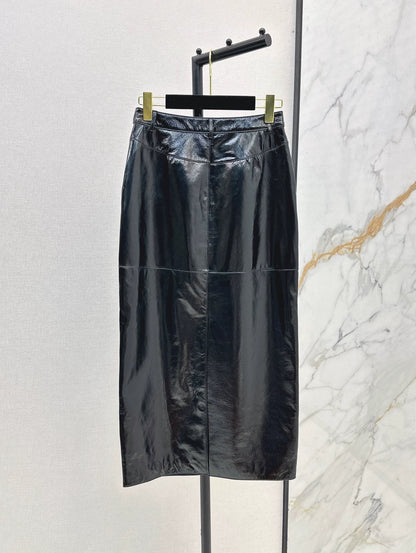 C 25A Premium Handcrafted Collection New Genuine Leather Skirt