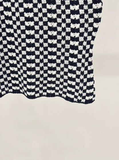 CE 25 Summer new round neck letter logo jacquard plaid contrast color casual knitted vest