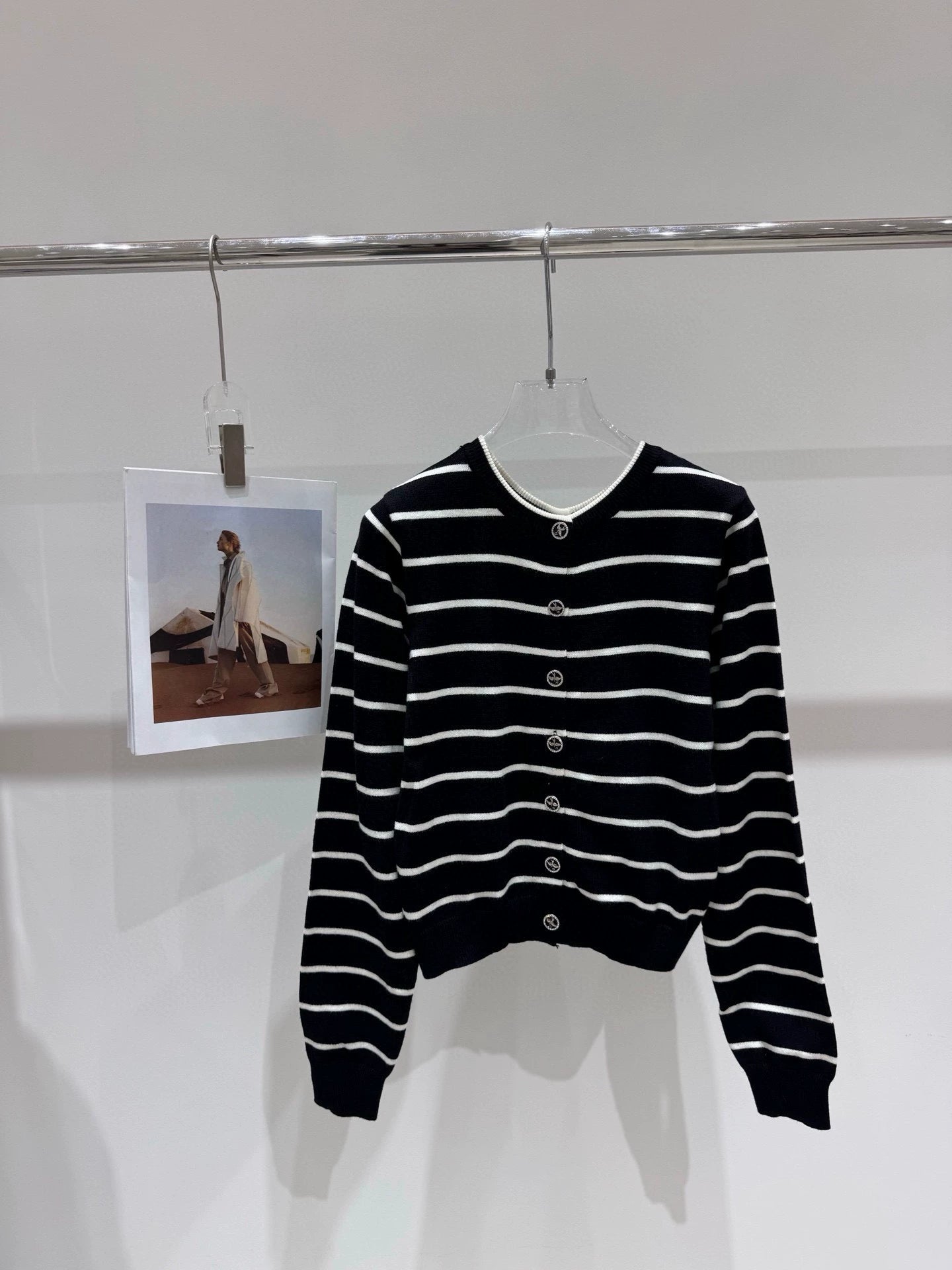 C 25 New Swallow Logo Front and Back Button Round Neck Cardigan