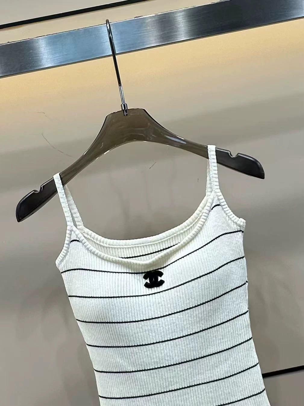 C 25 Spring and Summer New Striped Suspenders with Chest Pads + Cardigan Two-piece Set Two-piece Set