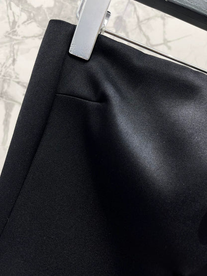 BA 25 new grain wool pearl single-breasted tube top dress