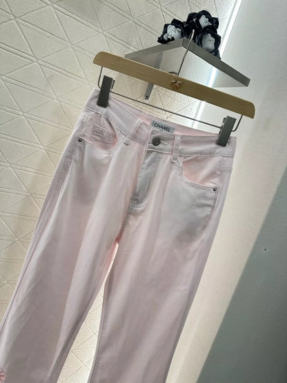 C 25 New Hollow Embroidery Micro Jeans