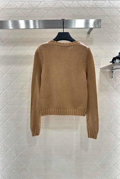 Pr 25 Diamond-knit long-sleeved pullover sweater