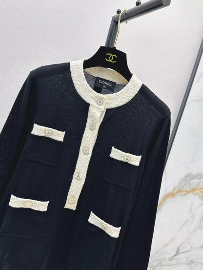 C 25 Early Fall New Premium Black and White Half Cardigan