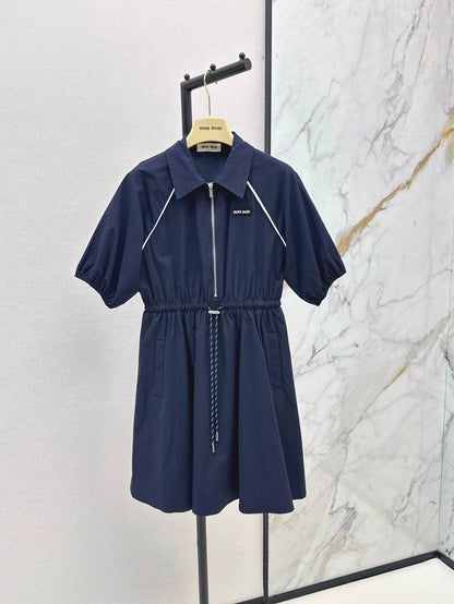 M 25 Spring/Summer Latest Lapel Half Zipper Dresses