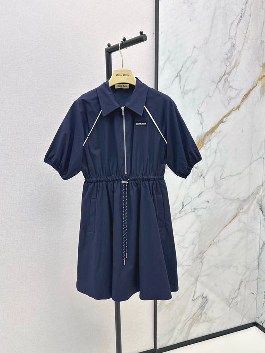 M 25 Spring/Summer Latest Lapel Half Zipper Dresses