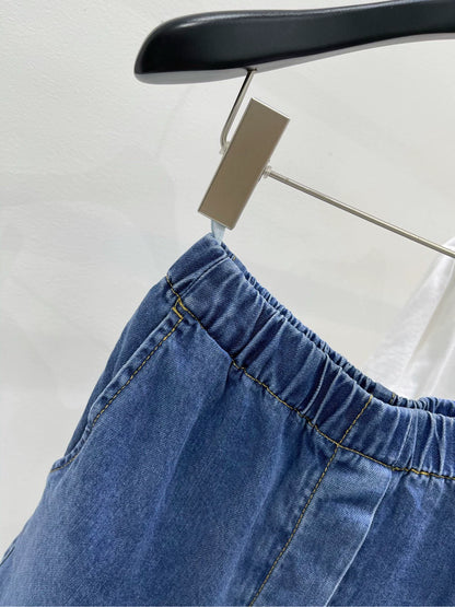 M 24 Dark blue soft denim shorts