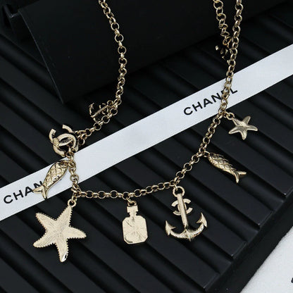 25 Summer New Ocean Series Multi-element Necklace