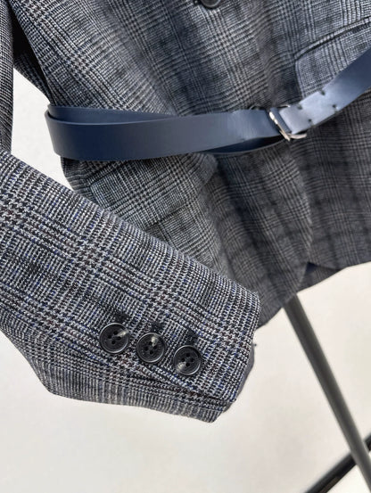 Bru 25 Blue plaid blazer