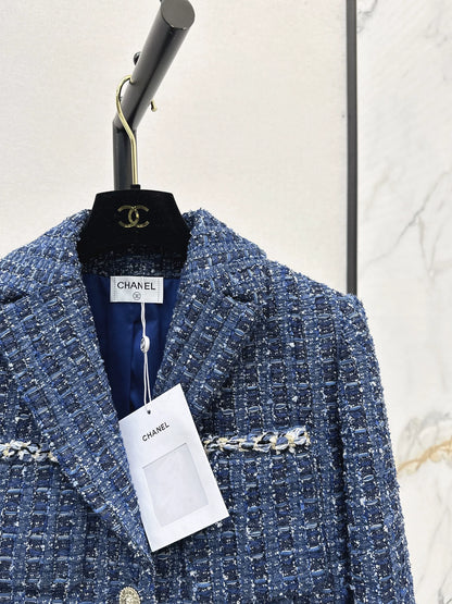 C 25 Model's Sapphire Blue Tweed Short Jacket