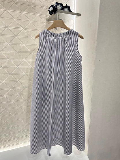 P 25 New Striped Sleeveless Dress