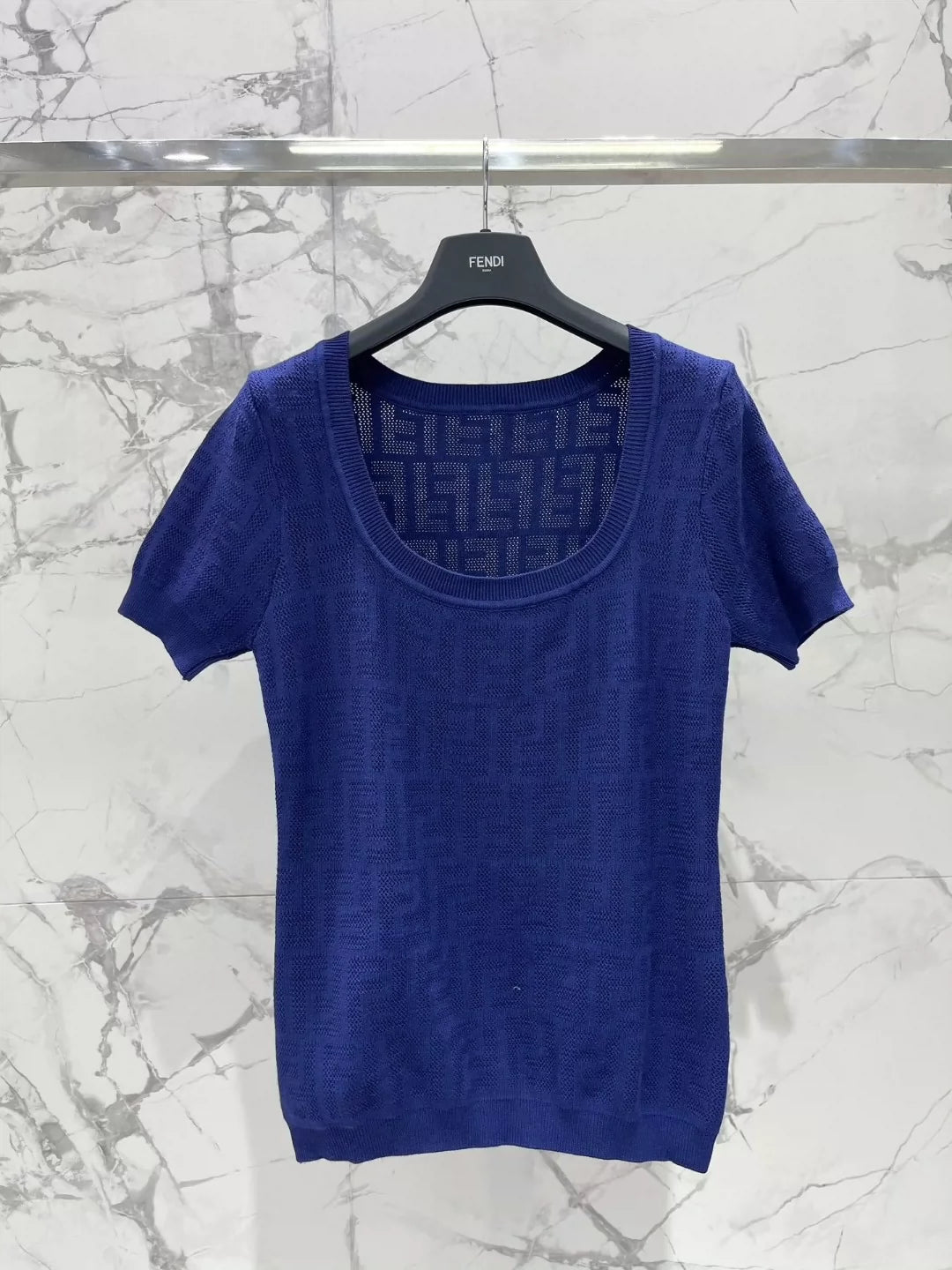 F 25 Hollow out Breathable Logo Short Sleeve