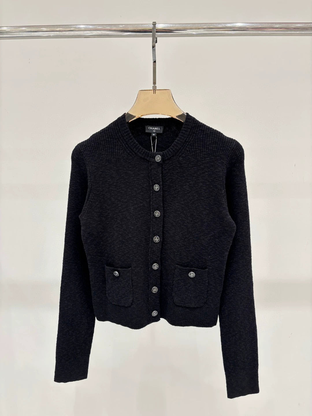 C 25 Early Spring New Round Neck Letter Logo Simple Casual Knitted Cardigan