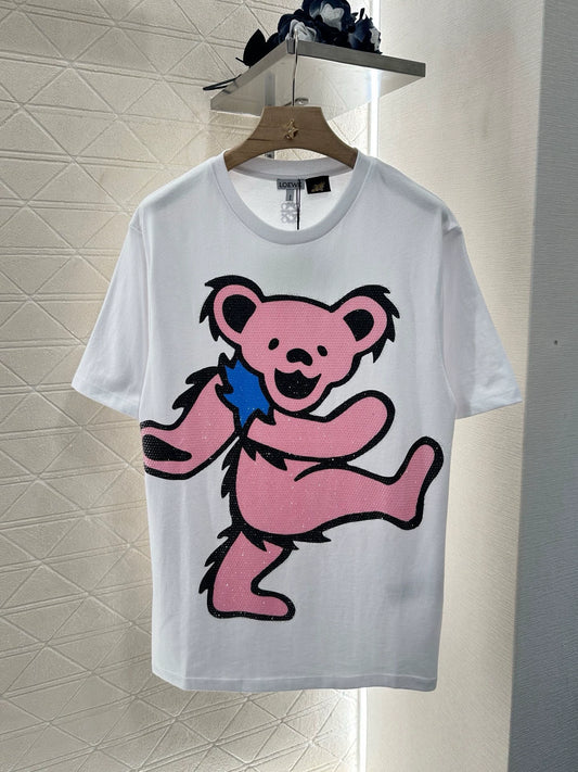 LO 25 Heavy Duty Drilling Cartoon Round Neck Short Sleeve T-Shirt
