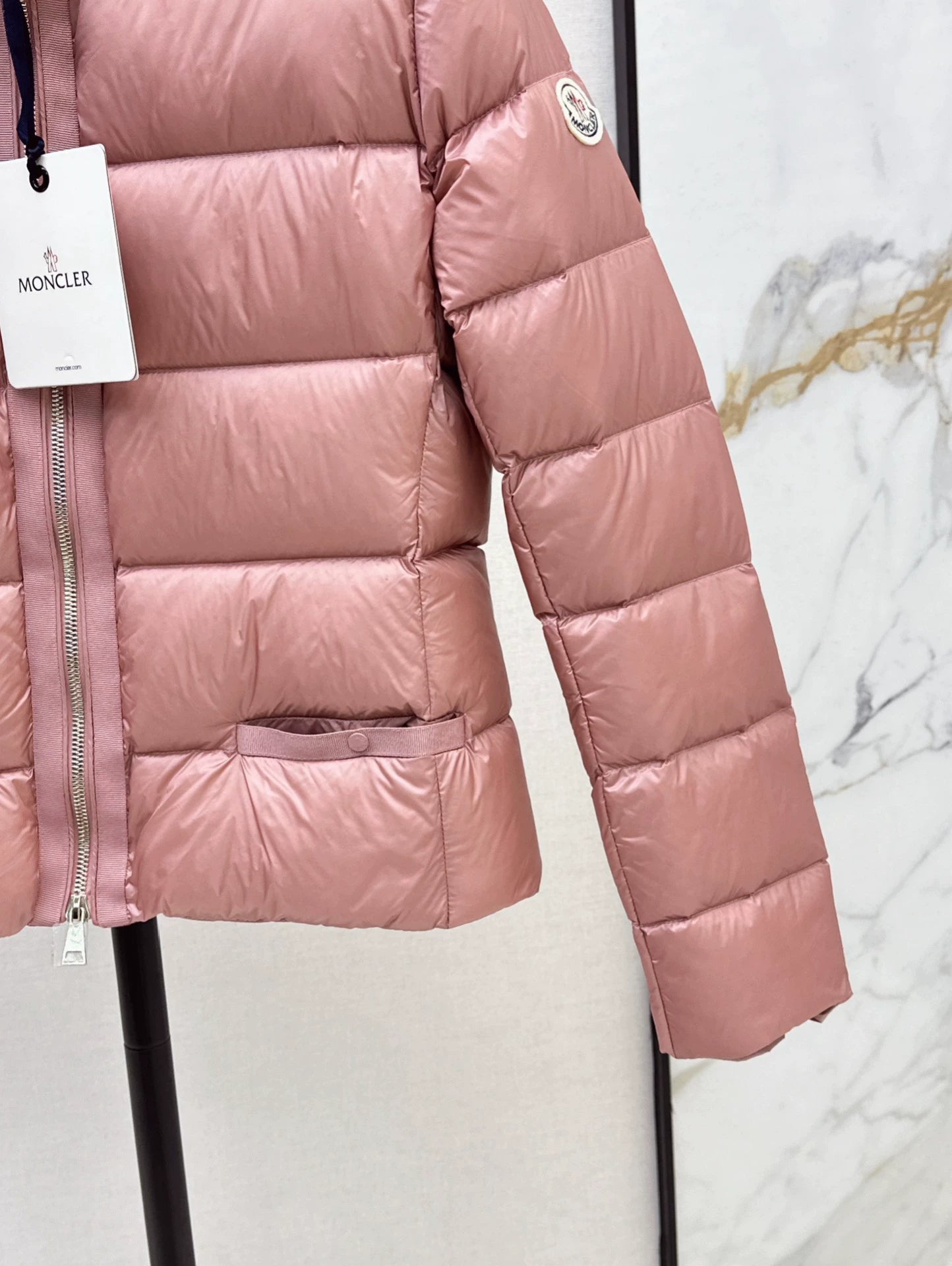 MON 25fw Simple round neck down jacket(BLACK/PINK/BROWN)