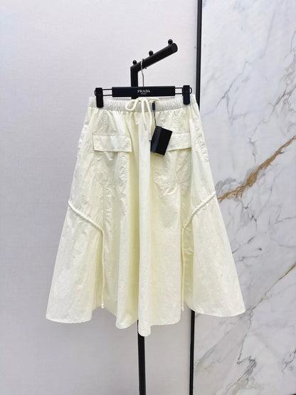 P 25 Spring/Summer New Trench Coat Hooded Belt Trench Coat + Half Skirt Set