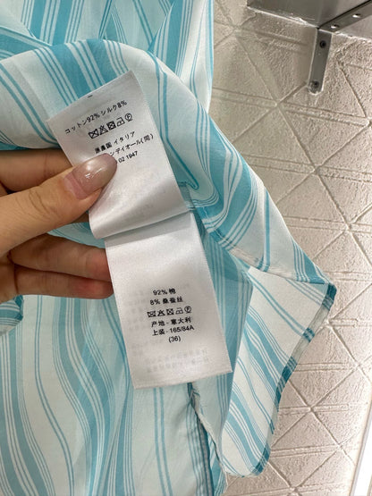 D 25 New Products Striped Embroidered Shirt with Collar