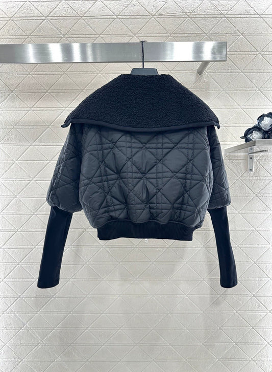 Di 25 Lambswool lining diamond-patterned jacket