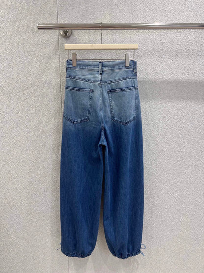 C 25B High-end Handicraft Series New Washed Gradient Lace-up Jeans