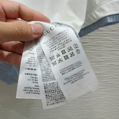 g 25 new embroidered letters hit color round neck short sleeve T-shirt