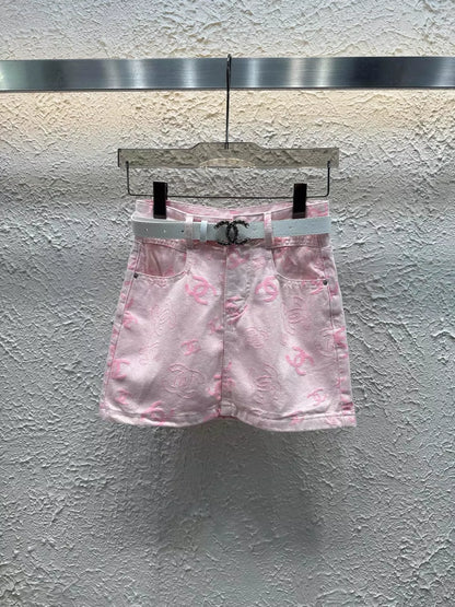C 25 Summer New Denim Half Skirt with Lining
