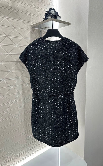 C 25 Drawstring Jacquard Dress
