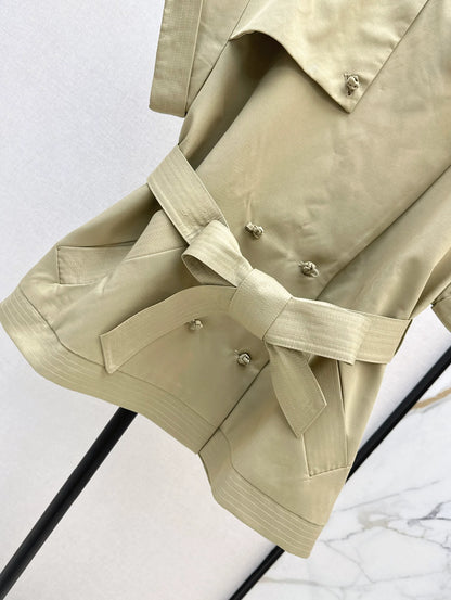 D 25 new stand-up collar small short trench coat