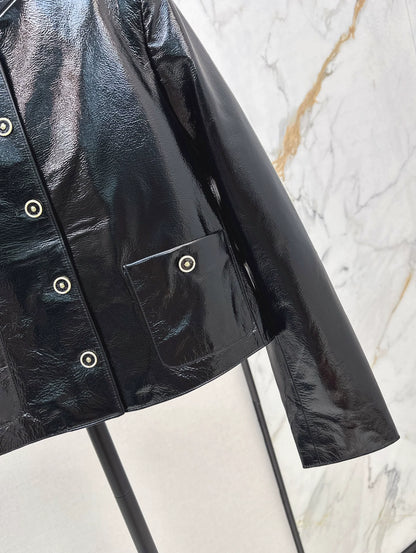 C 25 Premium Handcrafted Collection Genuine Leather Stand Collar Jacket